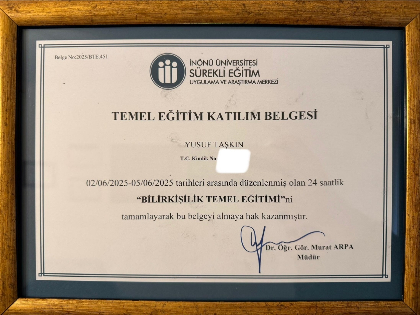 Avukat Yusuf Taşkın – Diyarbakır Ceza ve Boşanma Hukuku Uzmanı Belgeler